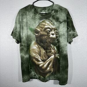 Star Wars Yoda Green Tie Dye Short Sleeve Fifth Sun T-Shirt Men's Size Large
